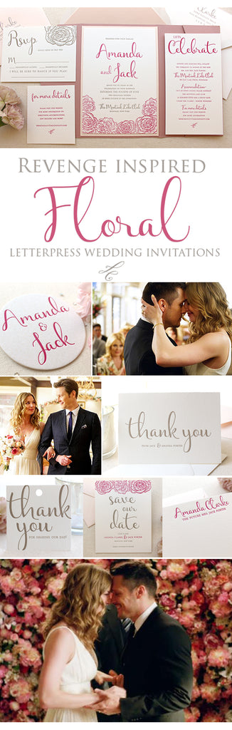 letterpress wedding invitation collage