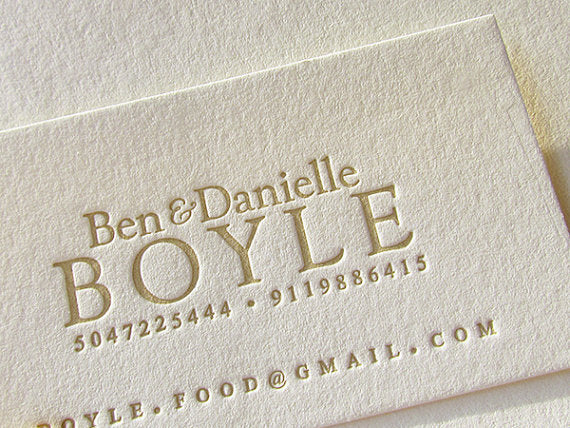 letterpress business card stationery