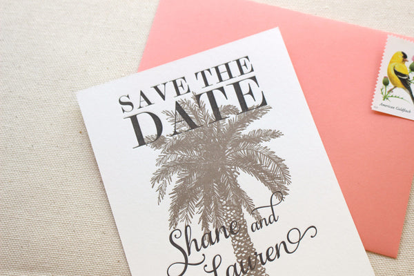letterpress wedding invitation save the date