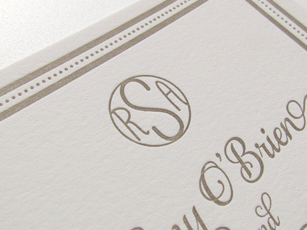 letterpress wedding invitation casual beach