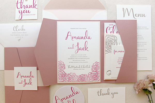 letterpress wedding invitation suite revenge