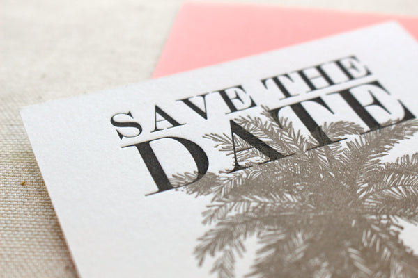 letterpress wedding invitation save the date