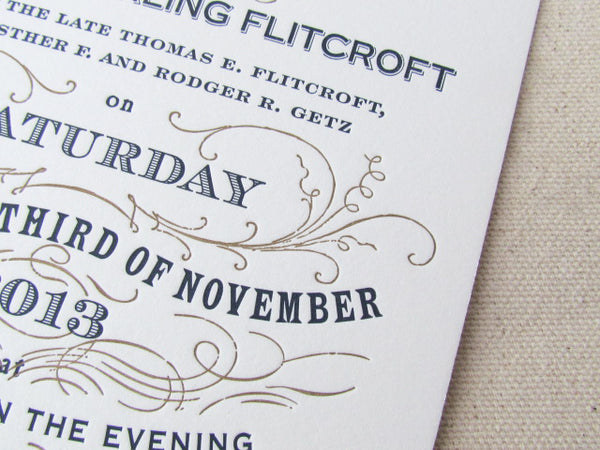 letterpress bold font invitation
