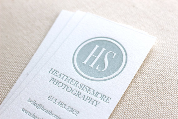 letterpress business card stationery