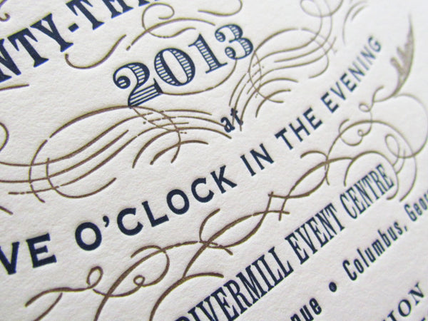 letterpress bold font invitation