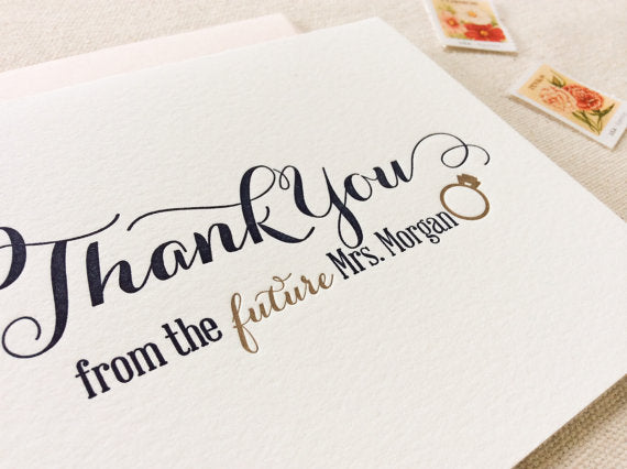 letterpress stationery thank you card note