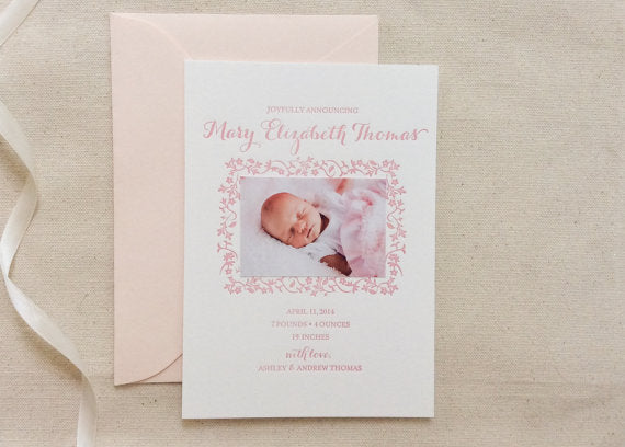 letterpress birth announcements