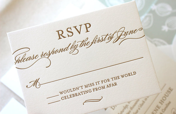 letterpress wedding rsvp response card spearmint