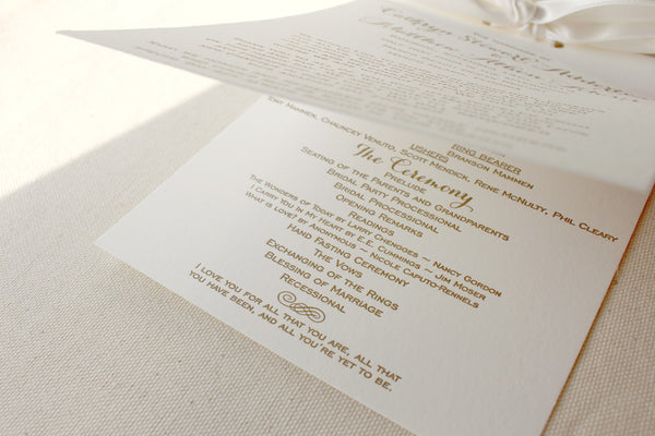 letterpress wedding invitation program multi page