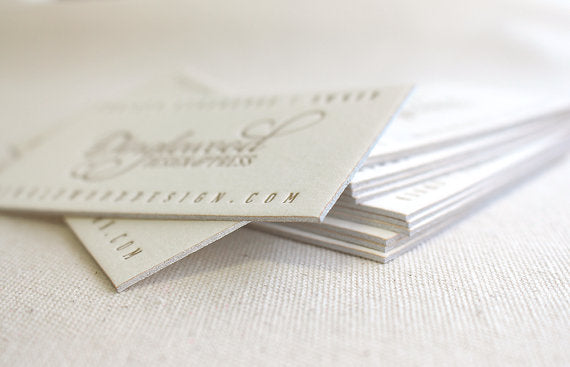 letterpress edge painting silver business card
