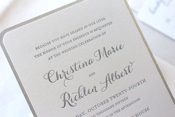 letterpress wedding invitation snowdrop suite