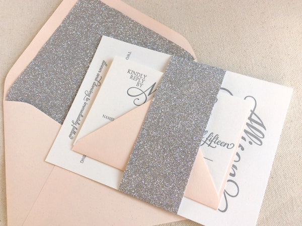 letterpress wedding suite belly band stargazer