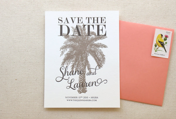 letterpress wedding invitation save the date