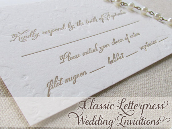 letterpress wedding invitations classic design