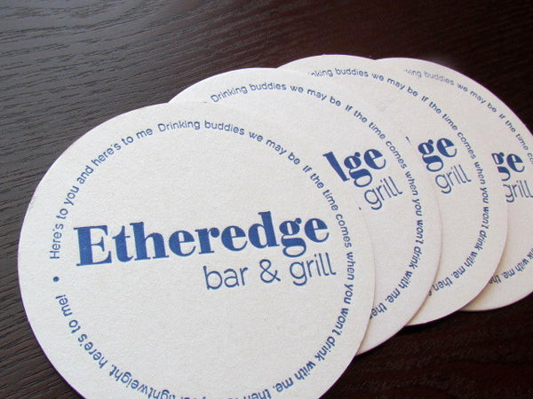 letterpress bar coasters