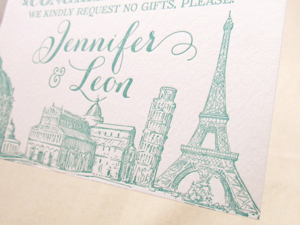 letterpress elopement announcement invitation europe