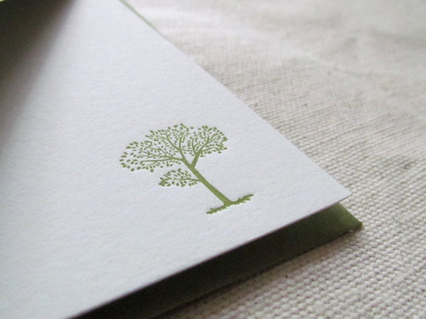 letterpress tree stationery note card