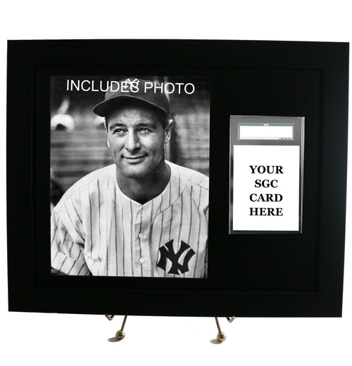 Sports Card Frame for YOUR SCG Graded Lou Gehrig Card- Black Design (INCLUDES PHOTO)
