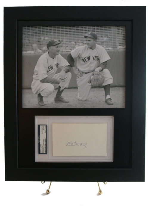 Framed Display for a PSA/DNA 3x5 Autograph w/ 8x10 Horizontal Photo Opening (New-Black Design)