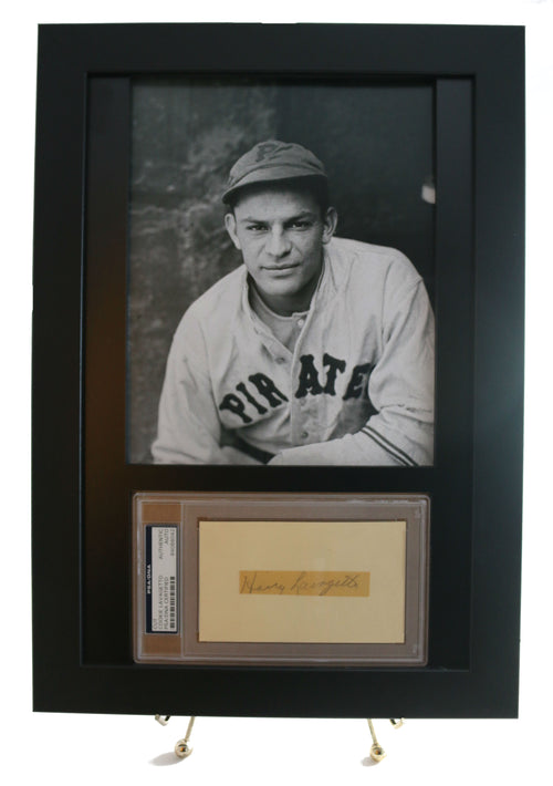 Framed Display for a PSA/DNA 3x5 Autograph w/ 8x10 Vertical Photo Opening (New-Black Design)