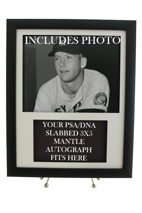 Display Frame for your MICKEY MANTLE PSA 3x5 Autograph (INCLUDES PHOTO)
