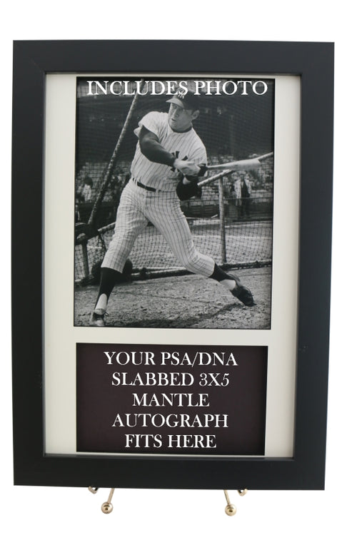 Display Frame for your MANTLE PSA 3x5 Autograph (INCLUDES PHOTO)