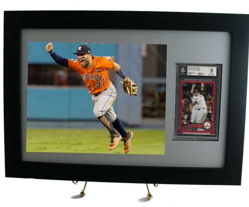 Sports Card Frame for a BGS Graded Card w/ an 8 x 10 Horizontal Photo Opening (White)