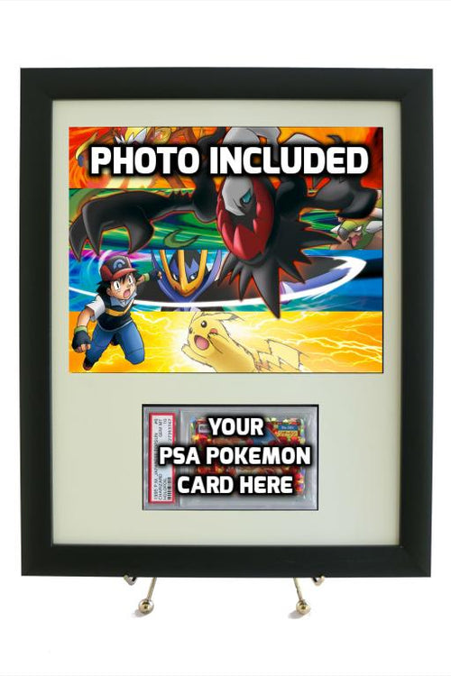 Pokemon Card Frame for YOUR PSA Pokemon HORIZONTAL Card (INCLUDES PHOTO)