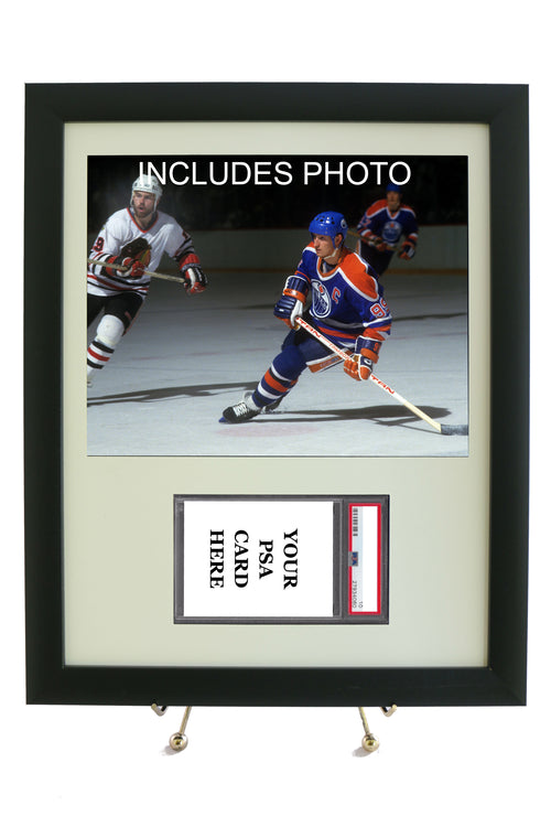 Graded Sports Card Frame for YOUR Wayne Gretzky Horizontal PSA Card (INCLUDES PHOTO)
