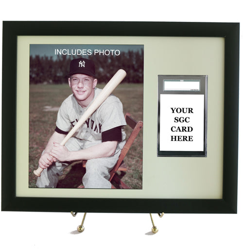 Sports Card Frame for YOUR SGC Mickey Mantle Card (INCLUDES PHOTO)