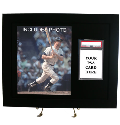 Sports Card Frame for YOUR PSA Graded Mickey Mantle Card (INCLUDES PHOTO)