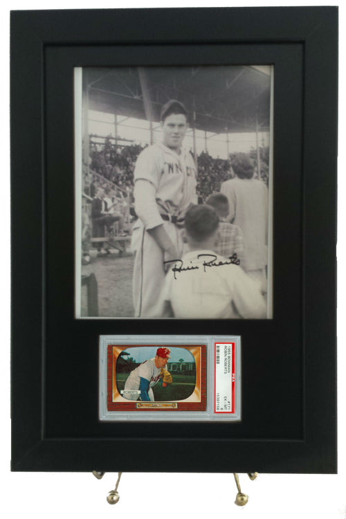 Sports Card Frame for a PSA Horizontal Card w/ 8 x 10 Vertical Photo Opening (Black Design)