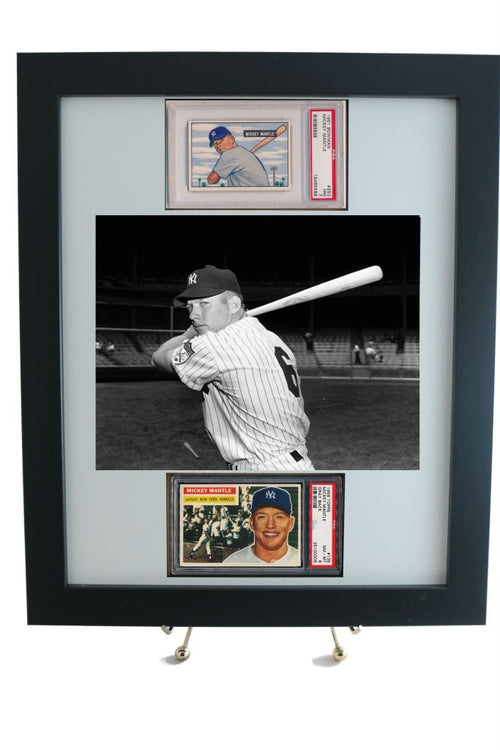 Sports Card Frame for (2) PSA Graded Horizontal Cards & 8 x 10 Horizontal Photo Opening