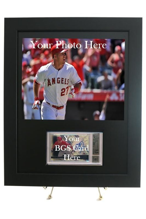 Sports Card Frame for a BGS Horizontal Card w/ 8 x10 Photo Opening (Black Design)