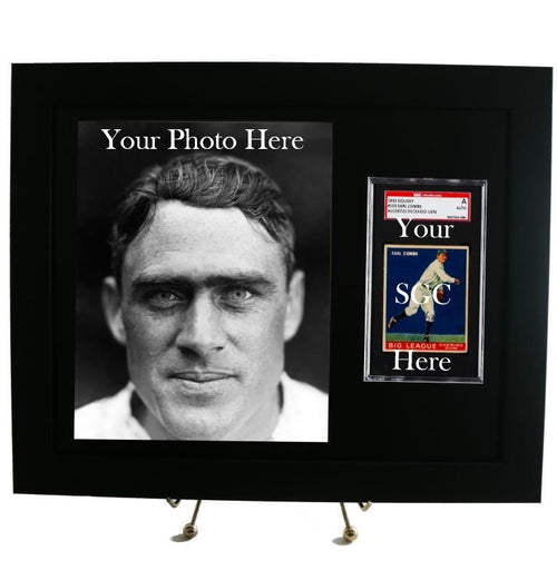 Sports Card Frame for an SGC Graded Card with 8 x 10 Photo Opening (New-Black Design)