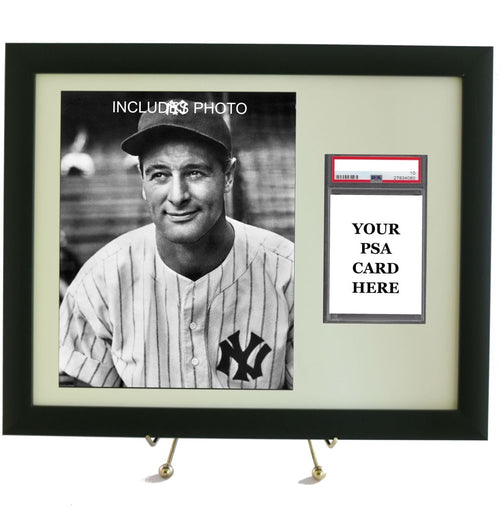 Sports Card Frame for YOUR Graded PSA Lou Gehrig Card (INCLUDES PHOTO)