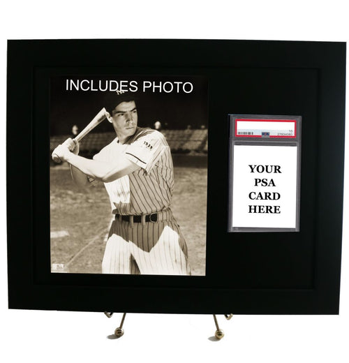 Sports Card Frame for YOUR Joe DiMaggio PSA Graded Card (INCLUDES PHOTO)
