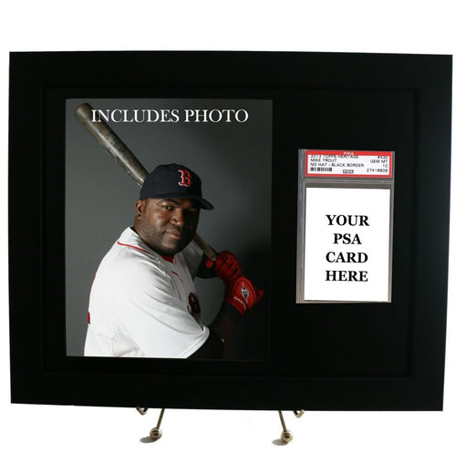 Sports Card Frame for YOUR PSA Graded David Ortiz Card-Black Design (Includes Photo)