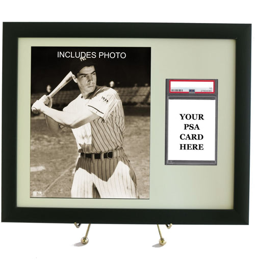 Sports Card Frame for YOUR PSA Graded Joe DiMaggio Card (INCLUDES PHOTO)