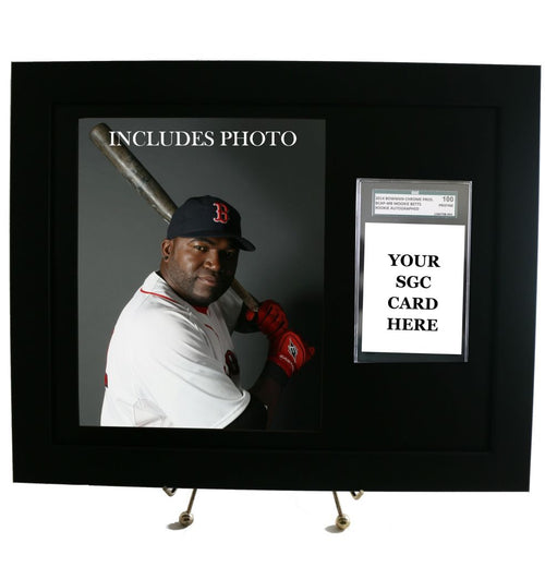 Sports Card Frame for YOUR SGC David Ortiz Graded Card-Black Design (Includes Photo)