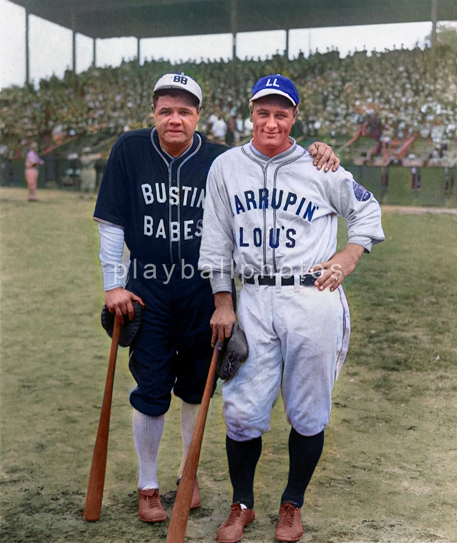 Lou Gehrig and Babe Ruth Colorized