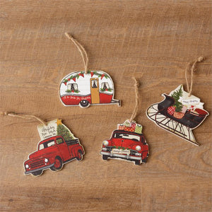 Christmas Ornaments Camper Sleigh Car Pickup Truck