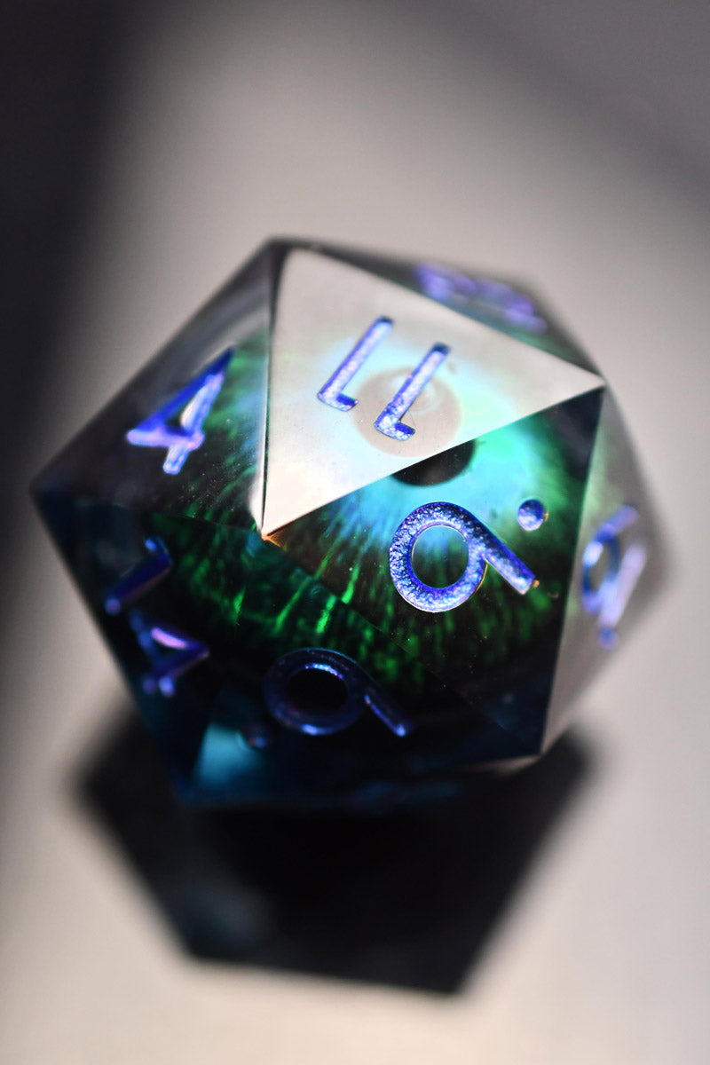 All Seeing Eye Moving Eye Giant Liquid Core d20 GAMETEEUK