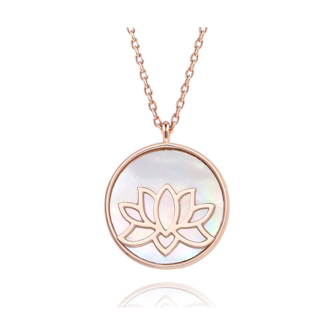 14k Rose Gold Plated Lotus Peace Necklace | Rose Gold Layering Jewelry ...