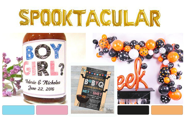 Spooktacular BaByQ Gender Reveal Invitation He or She ideas