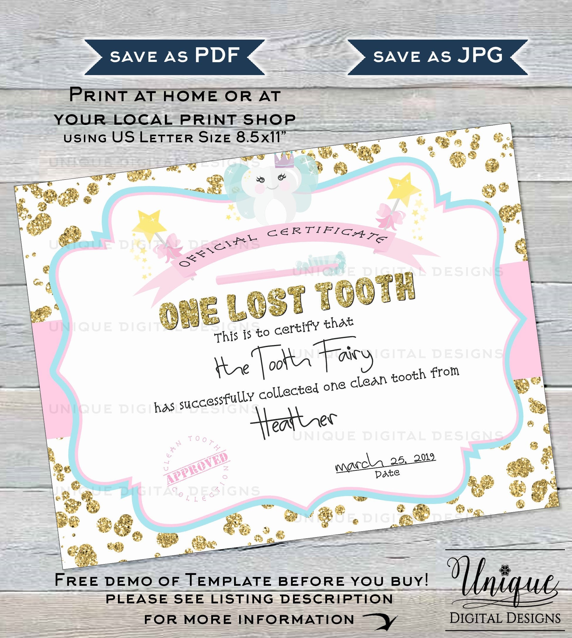 template toothfairy letter