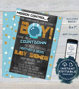 Outer Space Birthday Invitation Template Free