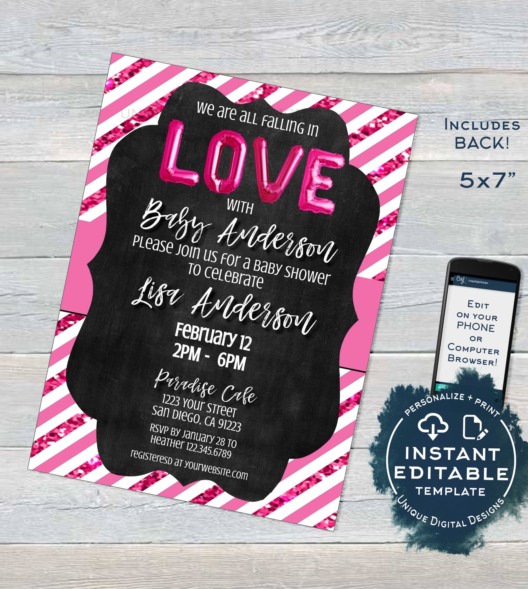 Chalkboard Baby Shower Welcome Sign Template