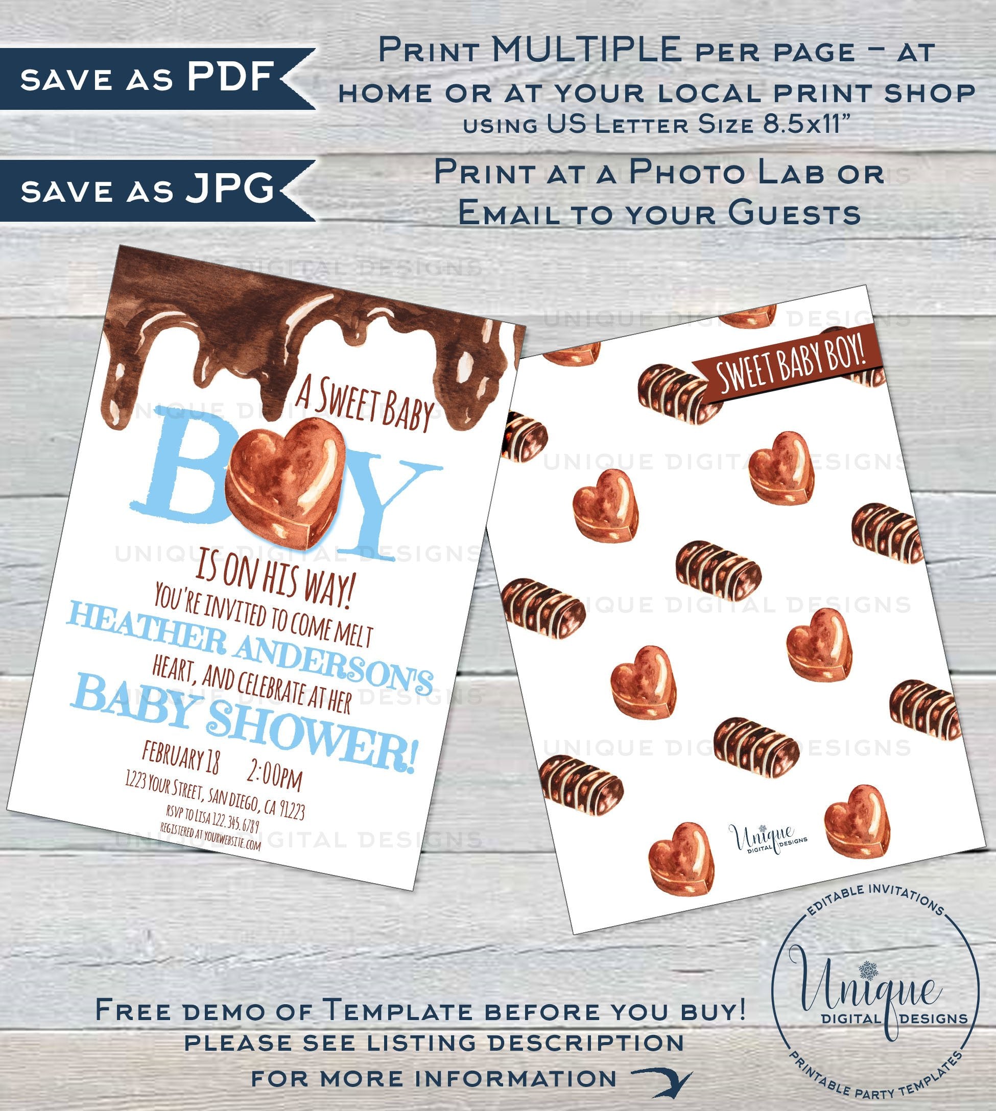 boy shower invitations templates