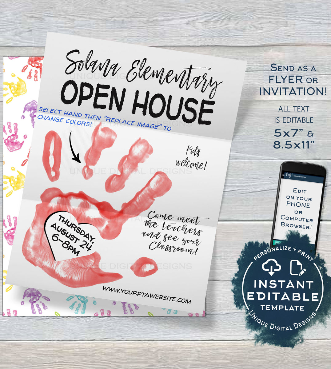 Back to School Open House Invitation, Editable Parent meet ...